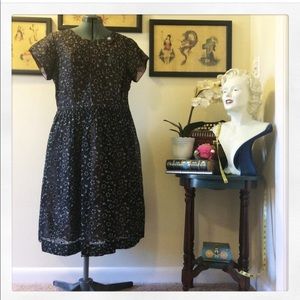 Vintage flocked organza party dress